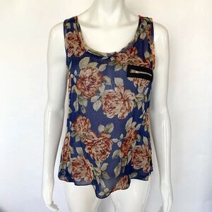 Alisha Levine for Coop Floral Flowy Silk Tank Top
